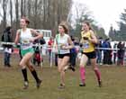 3979 Kate Waugh (North East) working her way through the field in finishing 3rd in the under-15 girls McCain World Cross Country Trials and Inter Counties, Cofton Park, Birmingham.